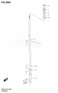 DF60A From 06003F-340001 (E11 E40)  2023 drawing CLUTCH ROD (DF40AST:E34)