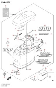 DF225T From 22503F-510001 (E01 E40)  2015 drawing ENGINE COVER ((DF200T,DF200Z):E40)