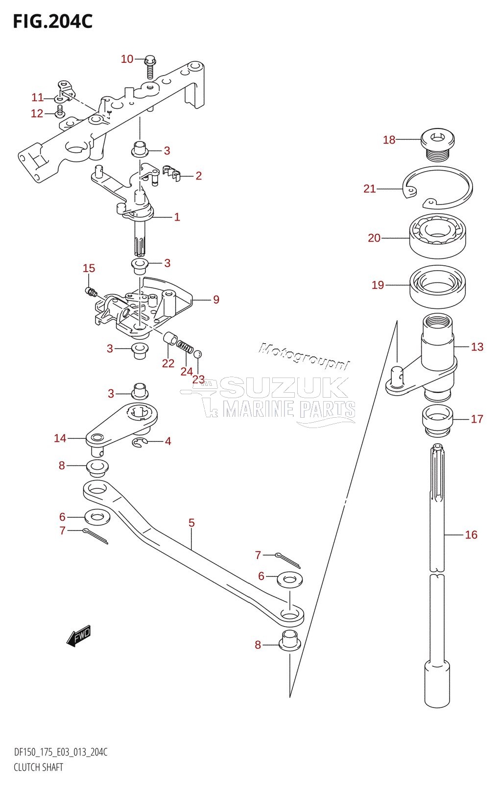 CLUTCH SHAFT (DF175T:E03)