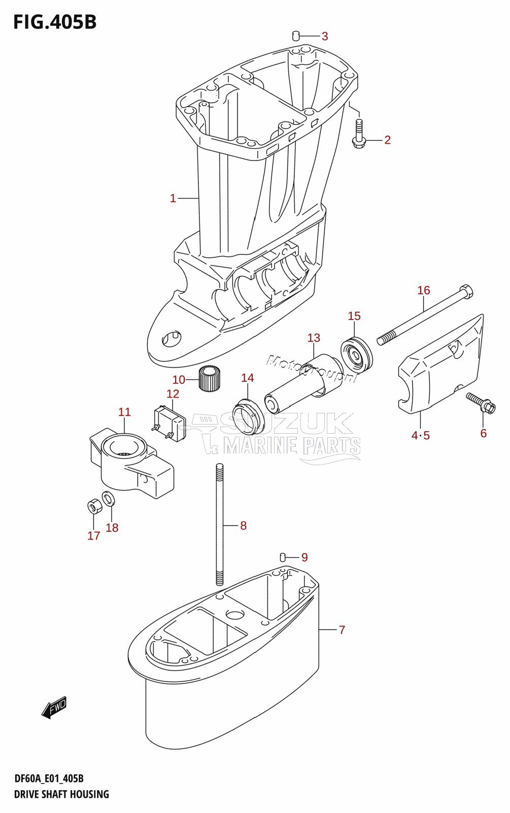 DRIVE SHAFT HOUSING (DF40AQH,DF40AT,DF50AT,DF50ATH,DF60AQH,DF60AWQH)