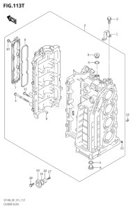 14003Z-510001 (2005) 140hp E01 E40-Gen. Export 1 - Costa Rica (DF140AZ) DF140AZ drawing CYLINDER BLOCK (DF140AZ:E01)