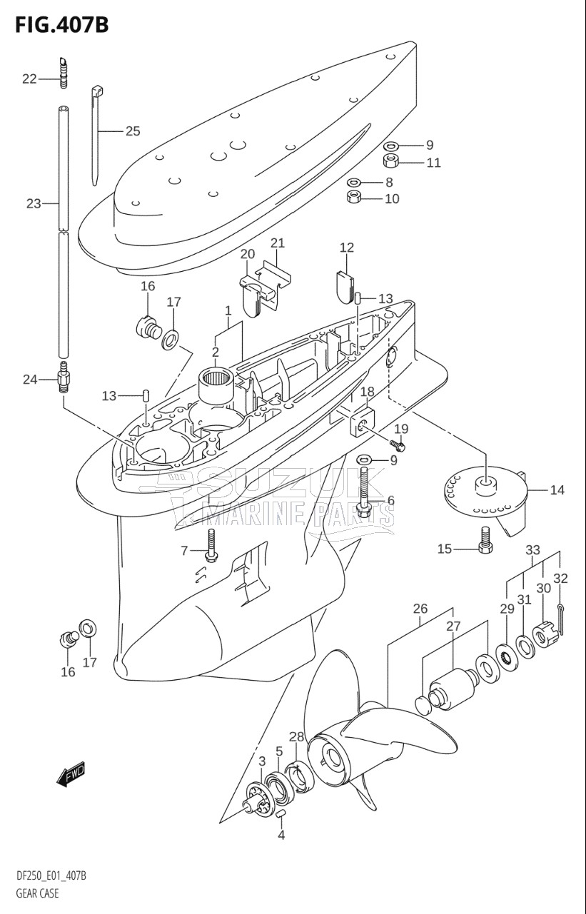 GEAR CASE (DF200Z,DF200WZ,DF225Z,DF225WZ,DF250Z)