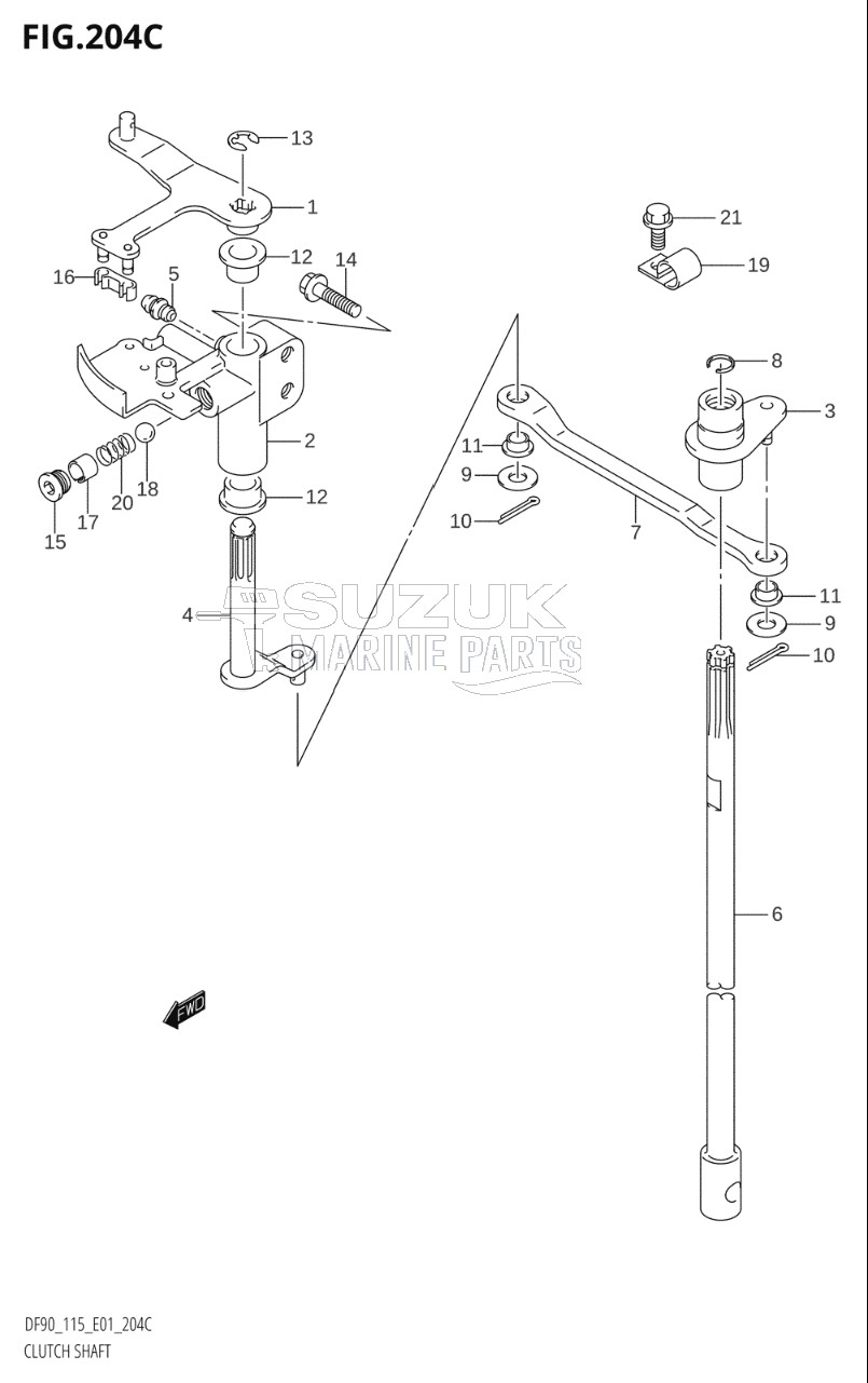 CLUTCH SHAFT (K6,K7,K8,K9,K10,011)