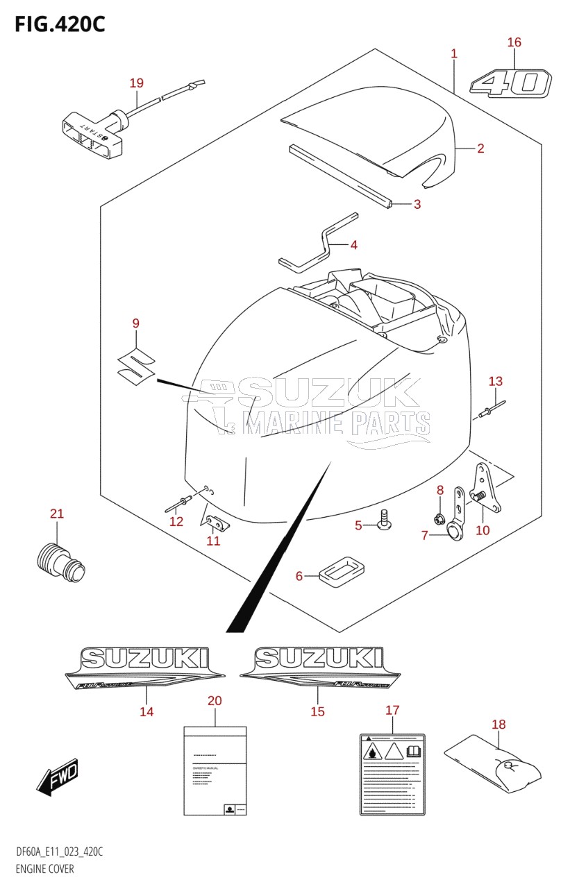 ENGINE COVER (DF40A:E11:(021,022,023))