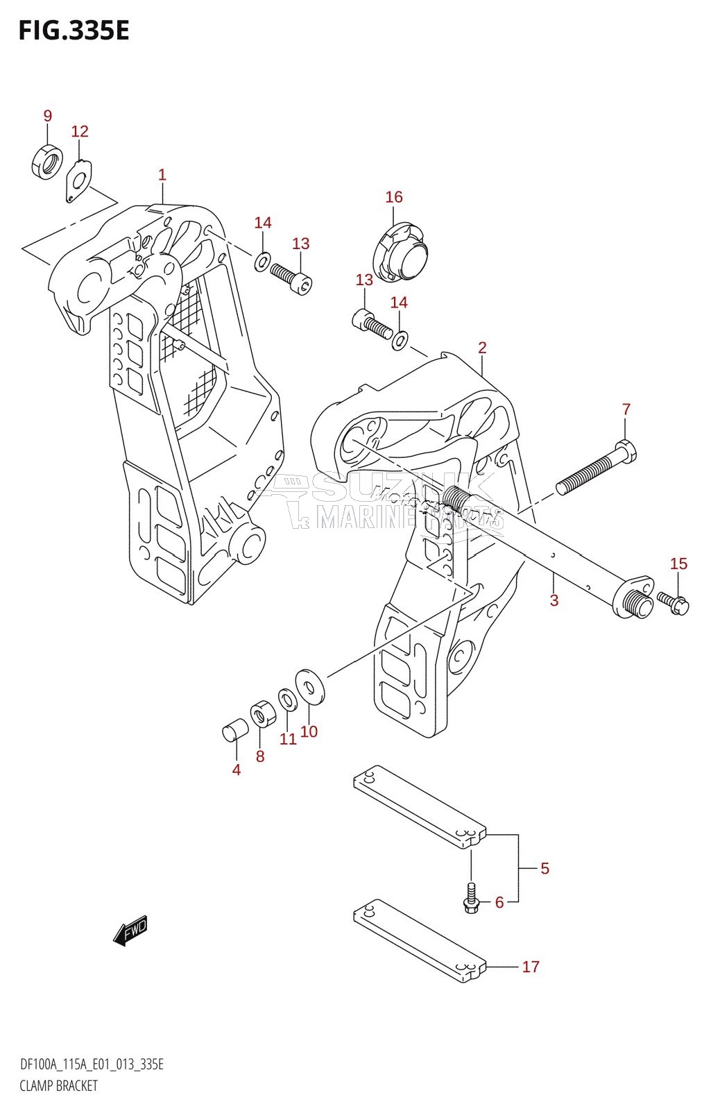 CLAMP BRACKET (DF115AZ:E01)