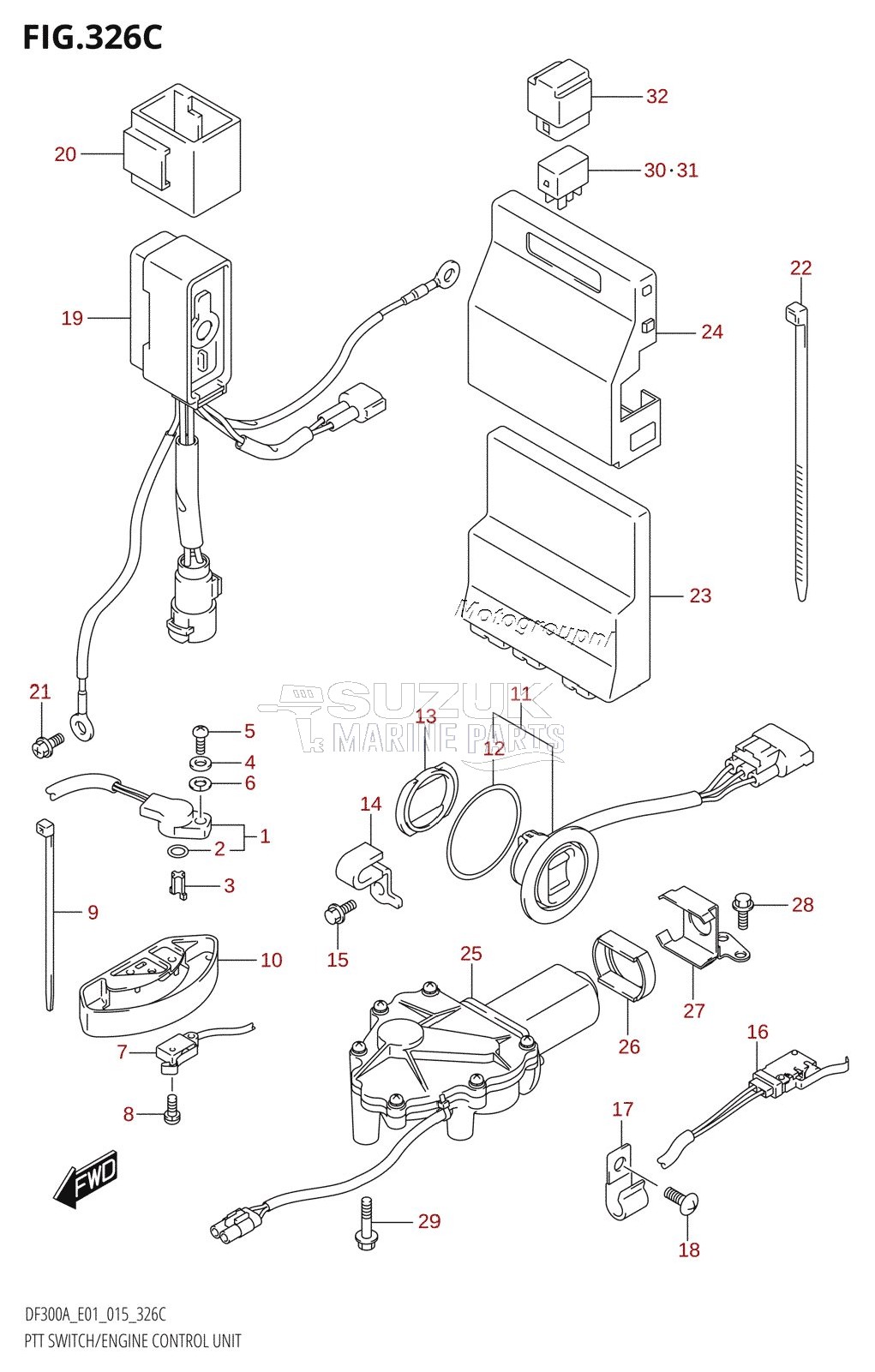 PTT SWITCH /​ ENGINE CONTROL UNIT (DF250A:E01)