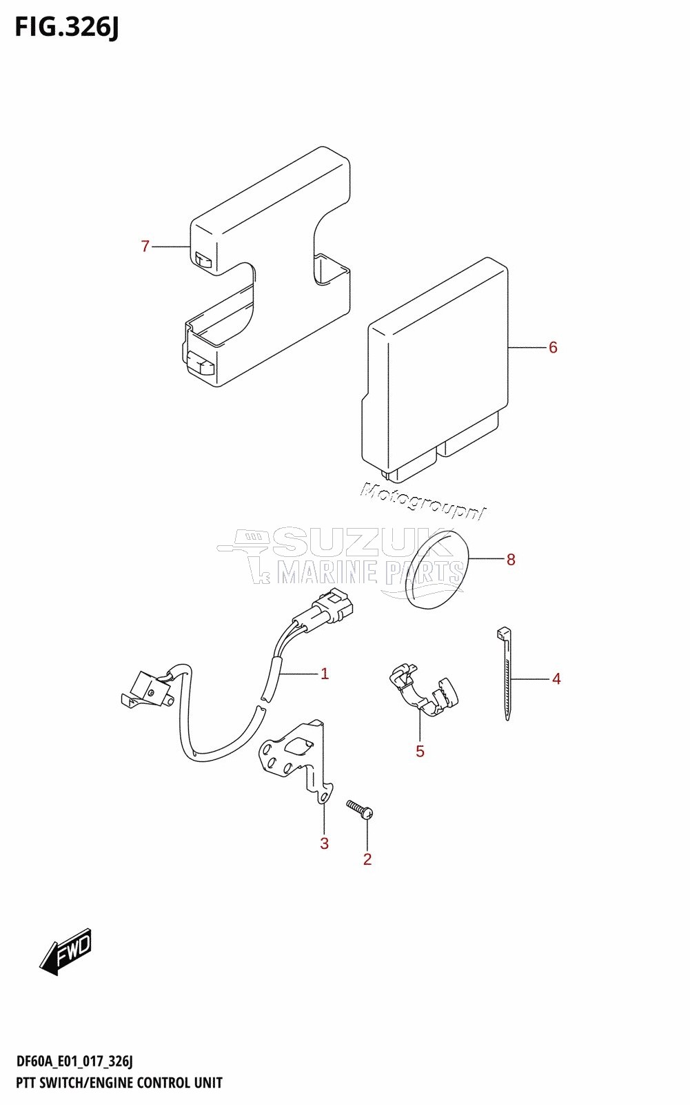 PTT SWITCH /​ ENGINE CONTROL UNIT (DF60AQH:E01)