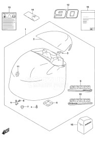 Outboard DF 90A drawing Engine Cover