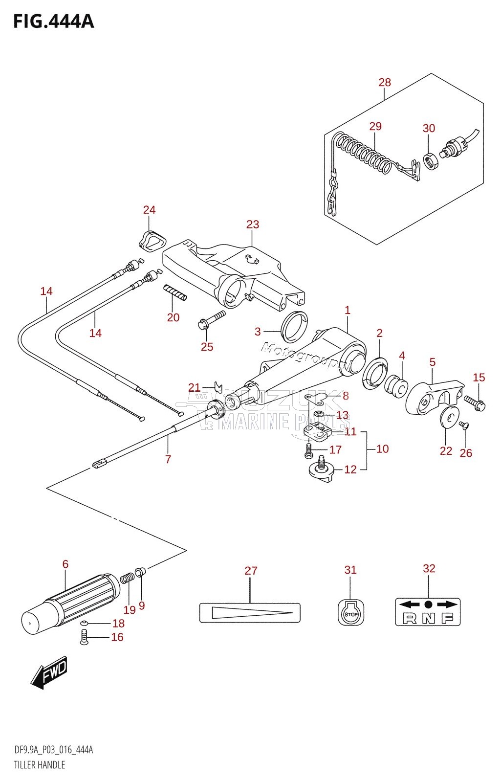 TILLER HANDLE (DF8A:P03)