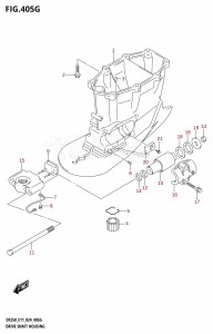 DF200T From 20002F-440001 (E01 - E40)  2024 drawing DRIVE SHAFT HOUSING (DF250ST:X-TRANSOM)