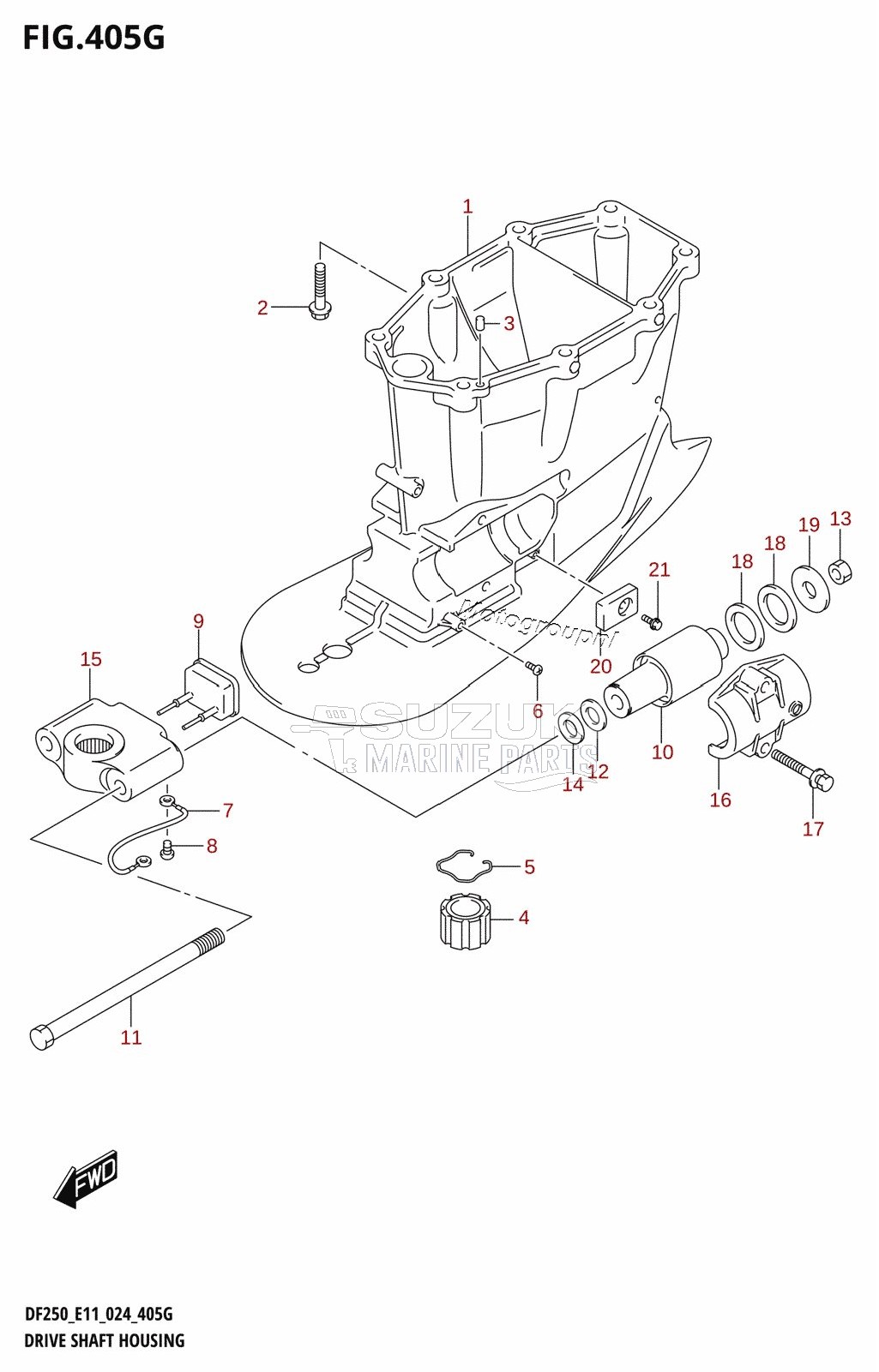 DRIVE SHAFT HOUSING (DF250ST:X-TRANSOM)