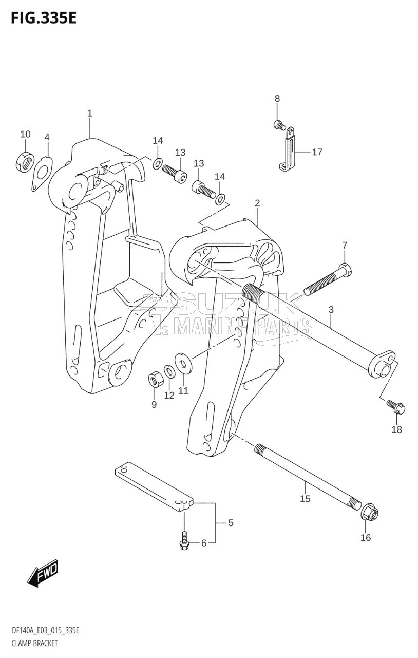 CLAMP BRACKET (DF140AZ:E03)