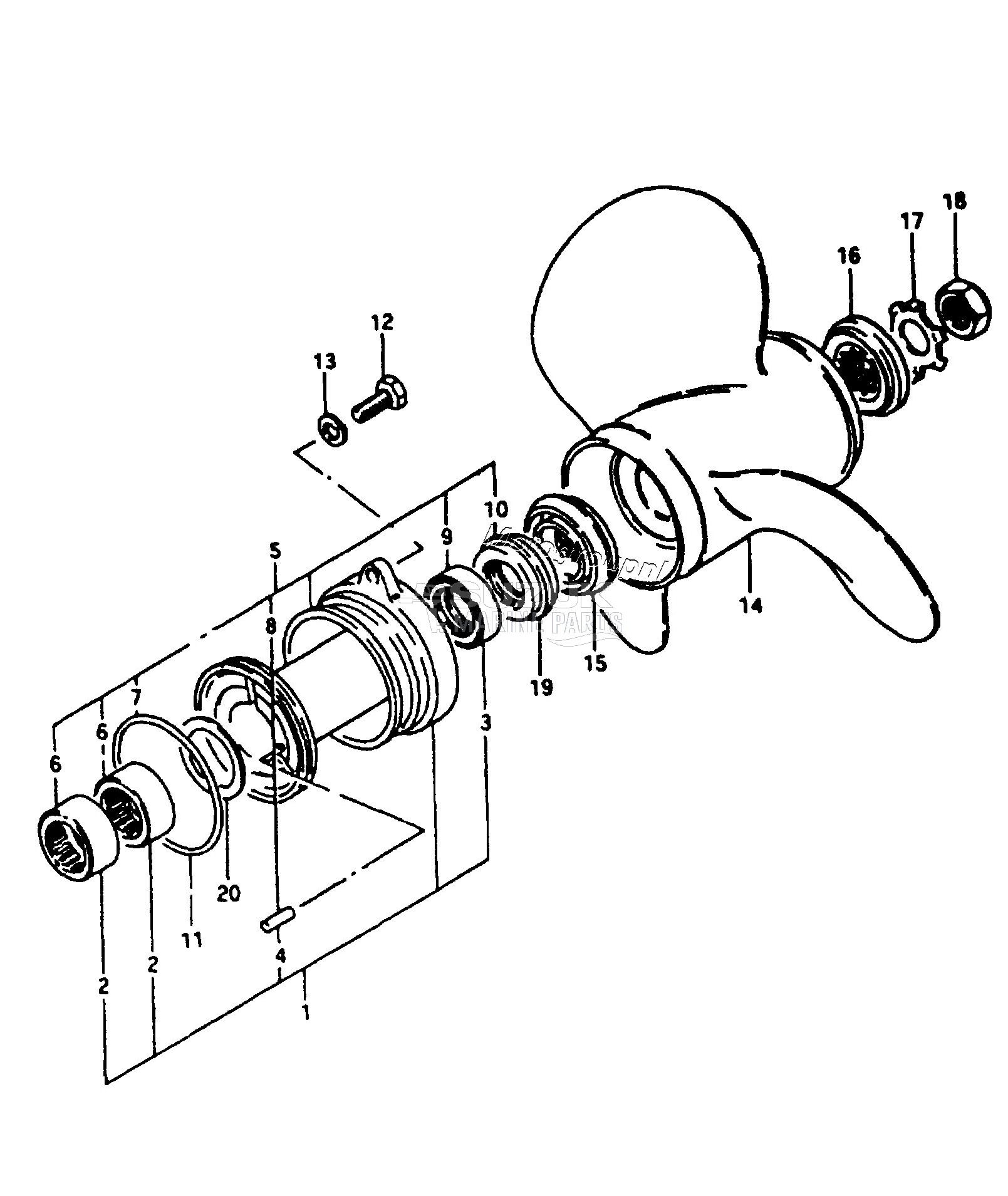 PROPELLER 1, (THROUGH PROP HUB EXHAUST)