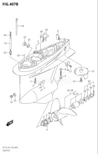 15002Z-810001 (2018) 150hp E01 E40-Gen. Export 1 - Costa Rica (DF150Z) DF150Z drawing GEAR CASE (DF150Z,DF175Z)