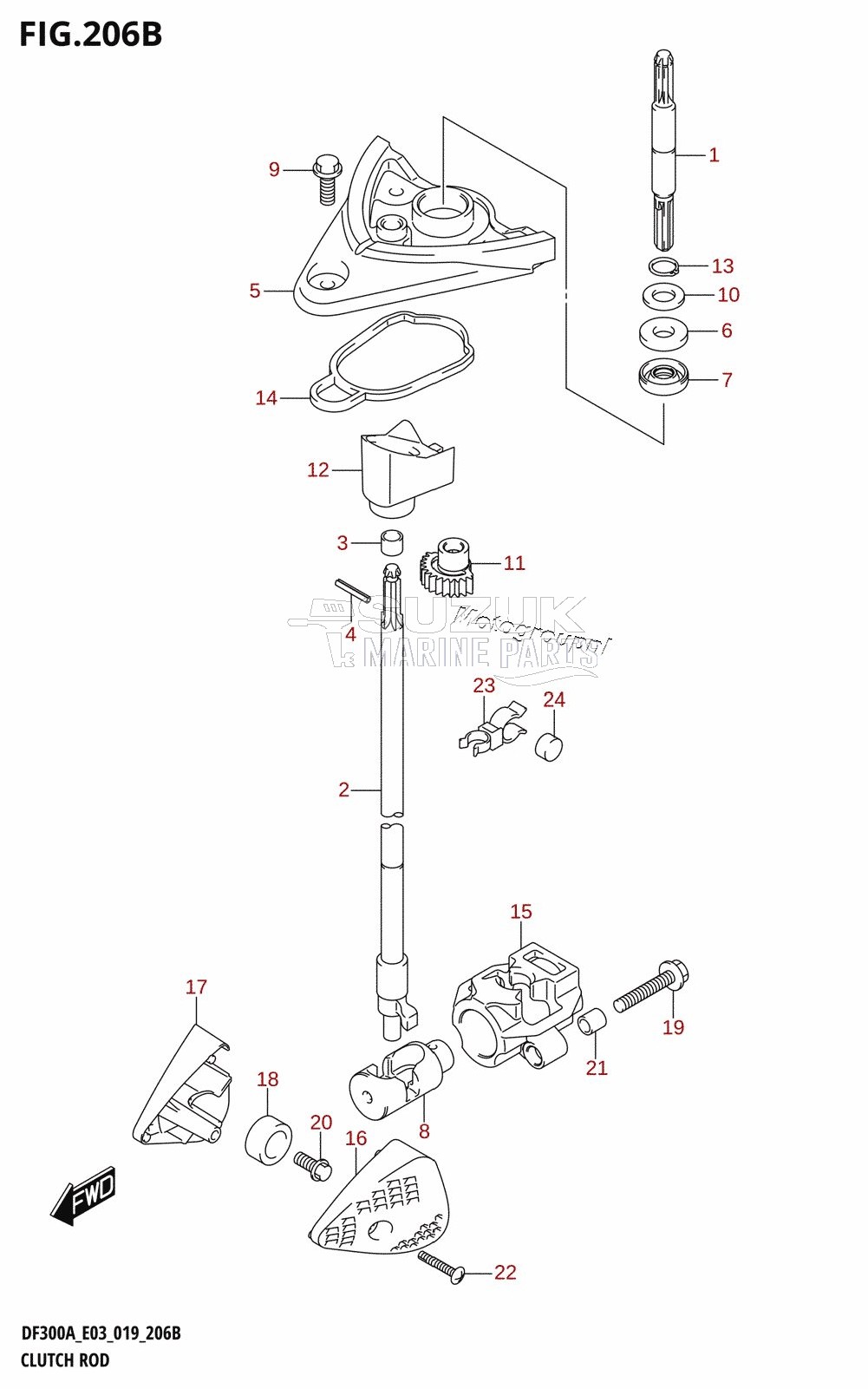 CLUTCH ROD (DF250A)