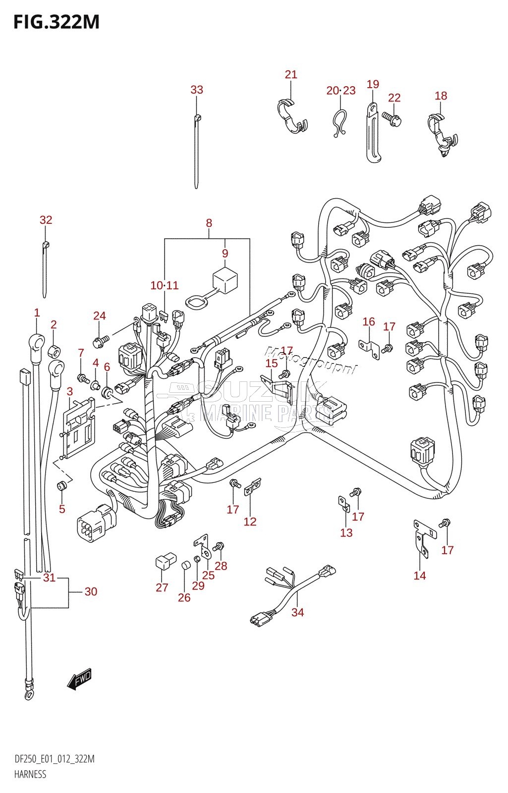 HARNESS (DF250Z:E40)