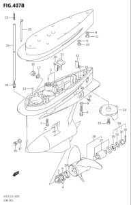 22501F-421001 (2004) 225hp E01-Gen. Export 1 (DF225TK4) DF225T drawing GEAR CASE (DF200Z,DF200WZ,DF225Z,DF225WZ,DF250Z)