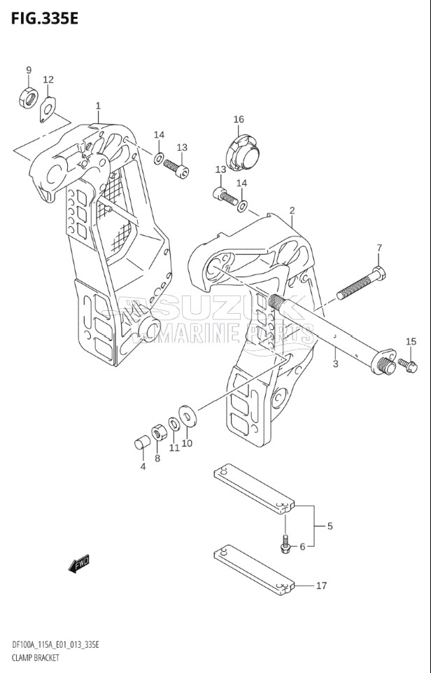 CLAMP BRACKET (DF115AZ:E01)