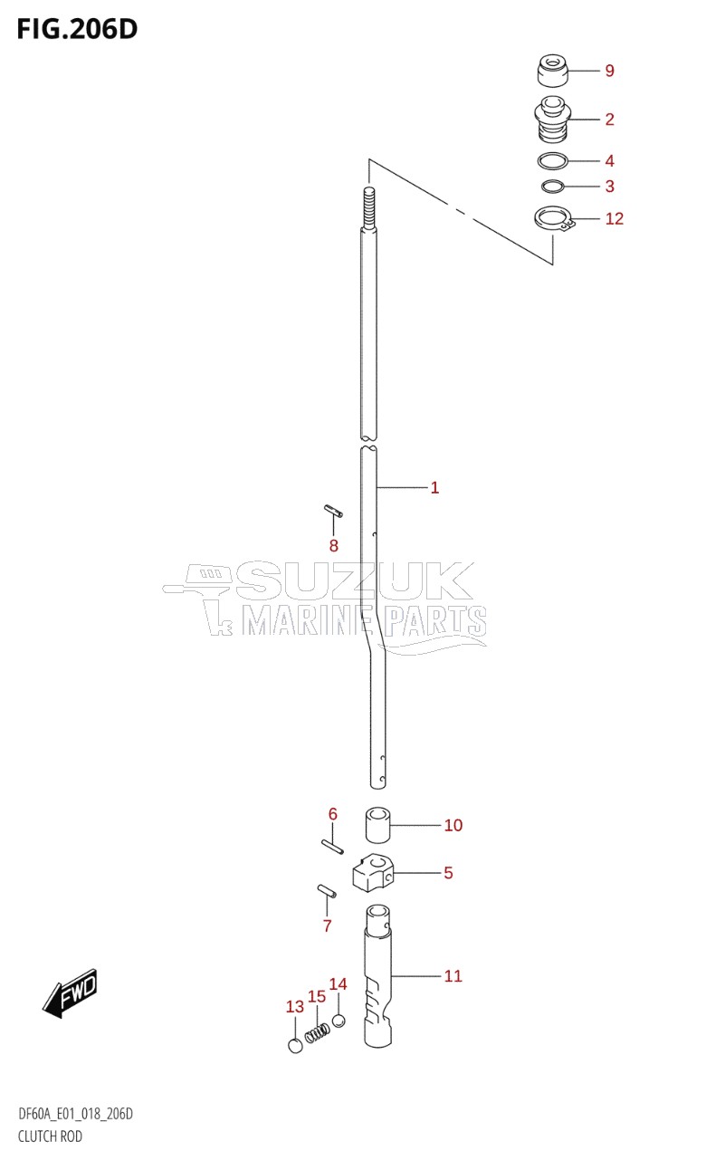 CLUTCH ROD (DF60A:E40,DF60AQH:E01,DF60AQH:E40)