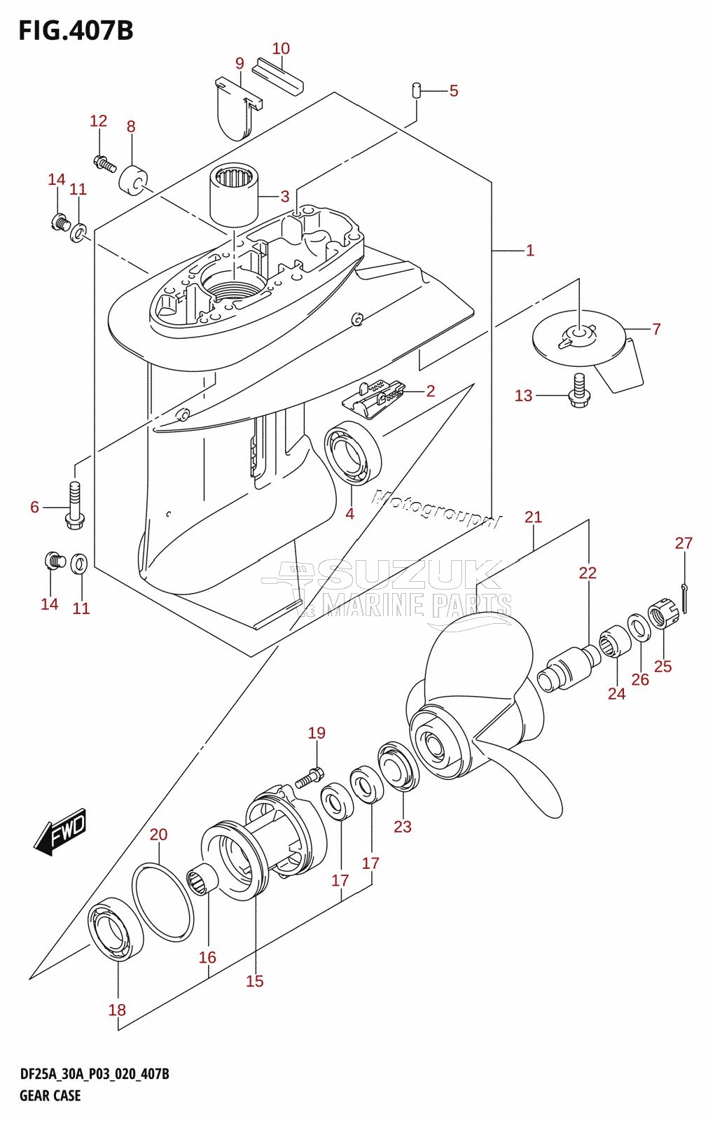 GEAR CASE (DF25AT,DF25ATH,DF30AT,DF30ATH)