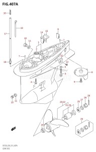 DF250Z From 25003Z-310001 (E03)  2013 drawing GEAR CASE (DF200T:E03)