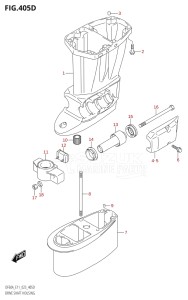 04003F-340001 (2023) 40hp E01 E11-Gen. Export 1-and 2 (DF40A  DF40AQH  DF40AT  DF40ATH) DF40A drawing DRIVE SHAFT HOUSING (DF60A:(E01,E11))