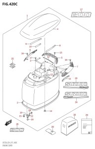 DF250 From 25003F-710001 (E01 E40)  2017 drawing ENGINE COVER (DF200T:E40,DF200Z:E40)