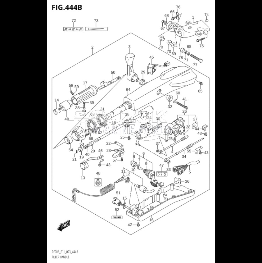 TILLER HANDLE ((DF70ATH,DF90ATH):(022,023))