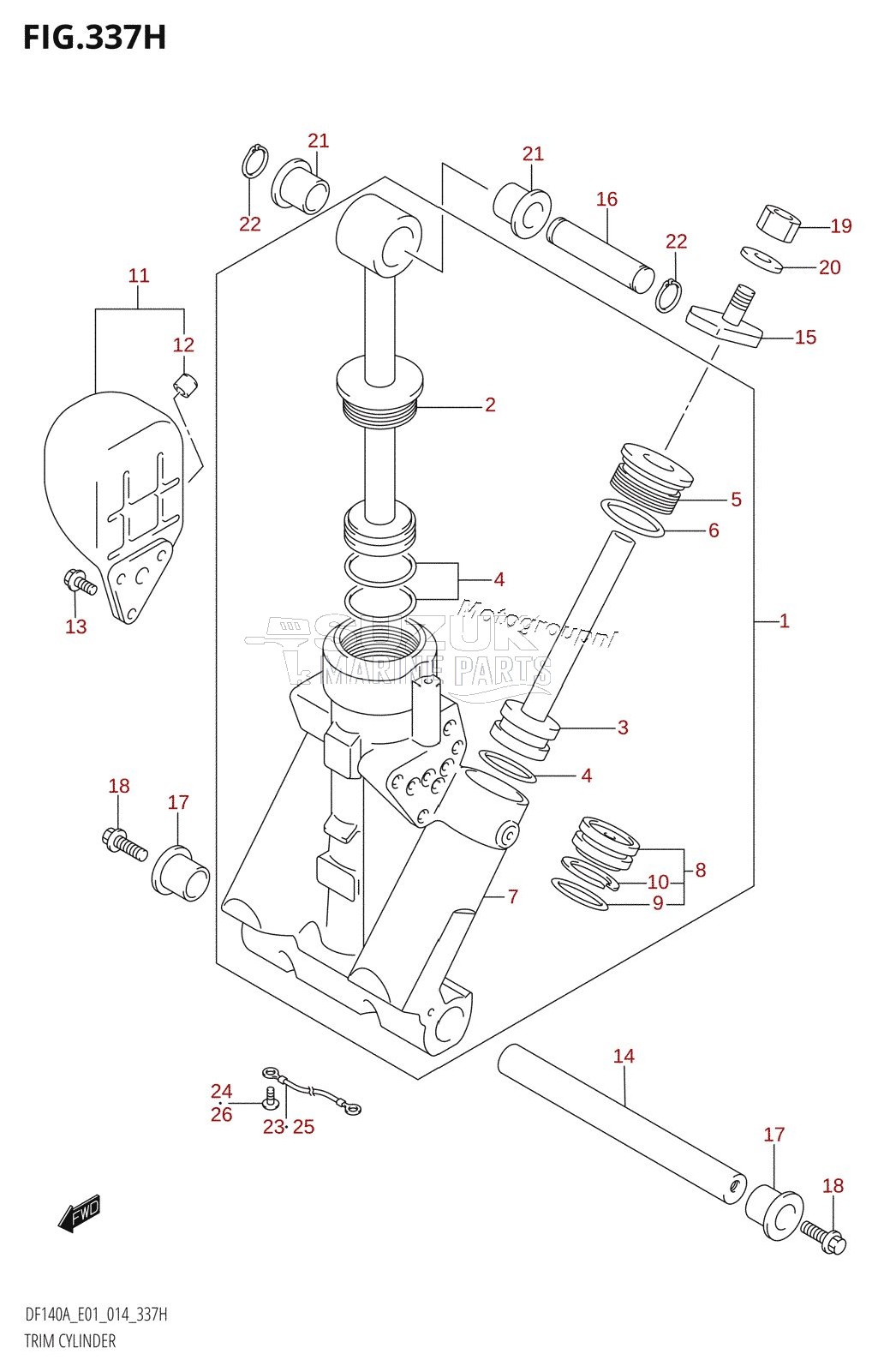 TRIM CYLINDER (DF140AT:E40)