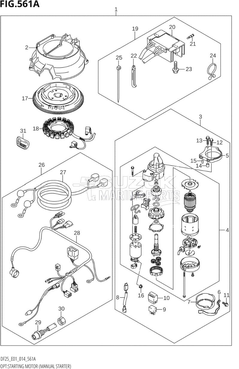 OPT:STARTING MOTOR (MANUAL STARTER) (DF25:E01:M-STARTER)