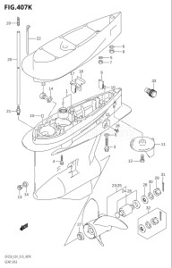 20002Z-310001 (2013) 200hp E01 E40-Gen. Export 1 - Costa Rica (DF200Z) DF200Z drawing GEAR CASE (DF250T:E40)