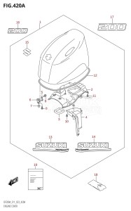 DF150A From 15003F-040001 (E01 E03 E40)  2020 drawing ENGINE COVER ((DF200AT,DF200AZ):020)