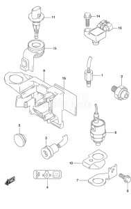 Outboard DF 9.9B drawing Sensor/Switch Remote Control