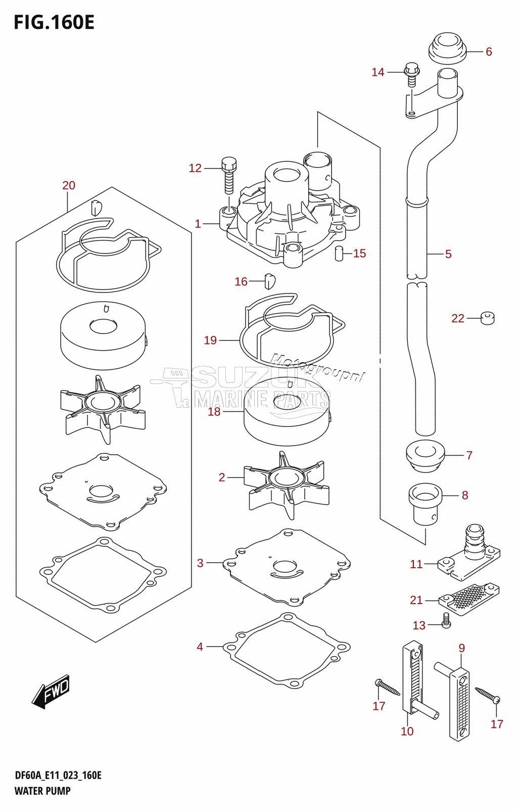 WATER PUMP ((DF50AVTH,DF60AVT):E01,DF60AVT:E11,DF40ASVT:E34)