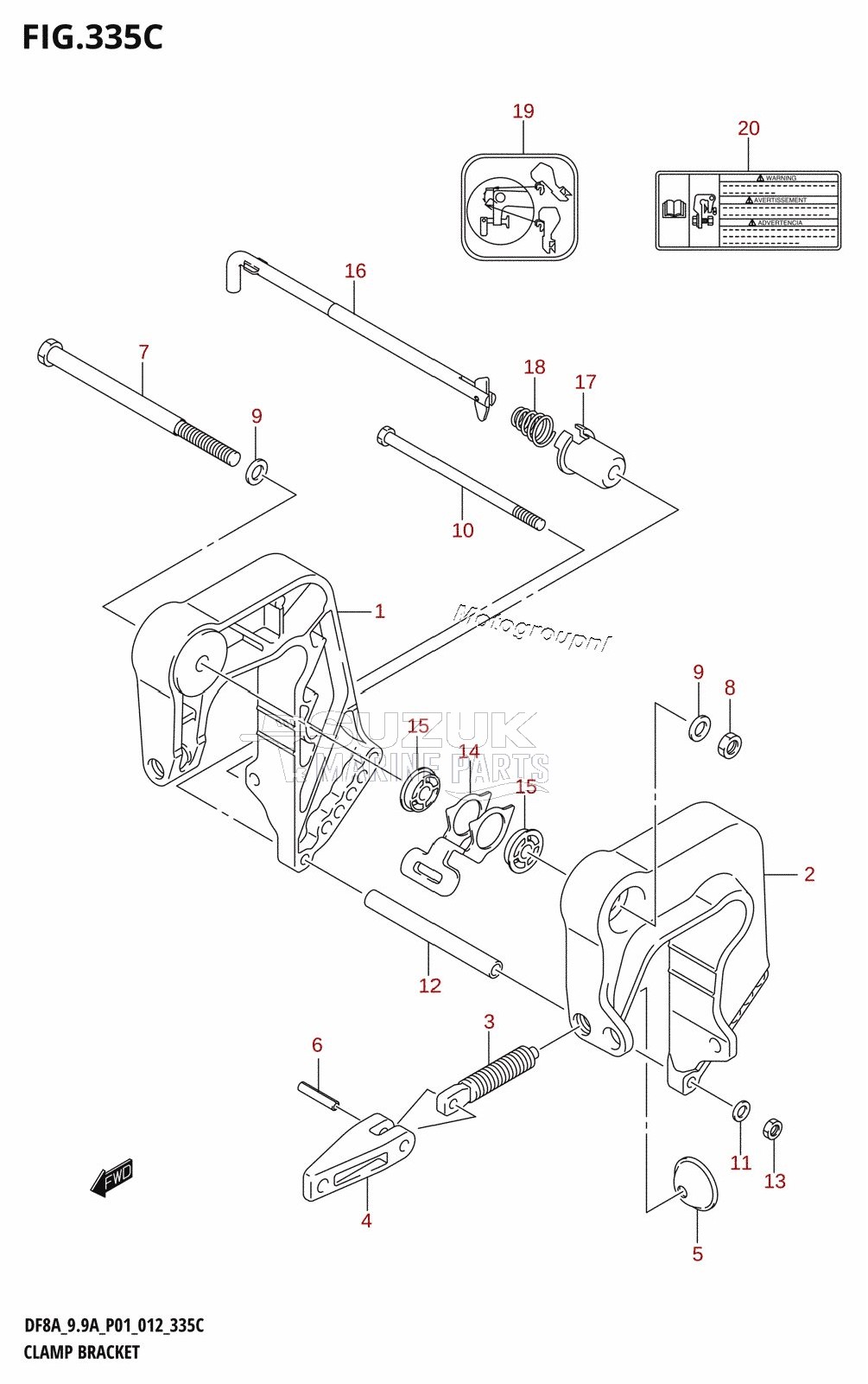 CLAMP BRACKET (DF9.9A:P01)