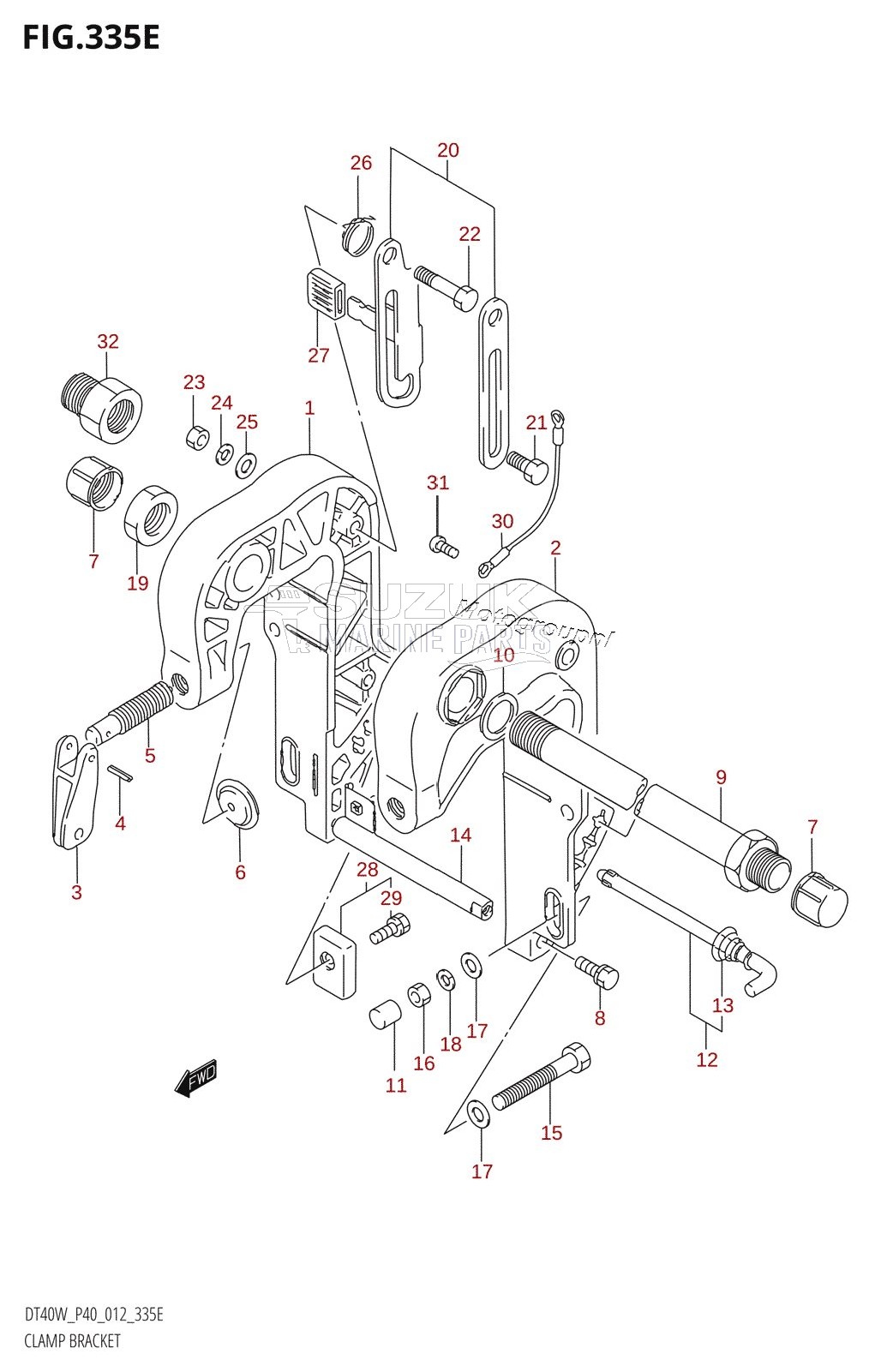 CLAMP BRACKET (DT40WK:P40)