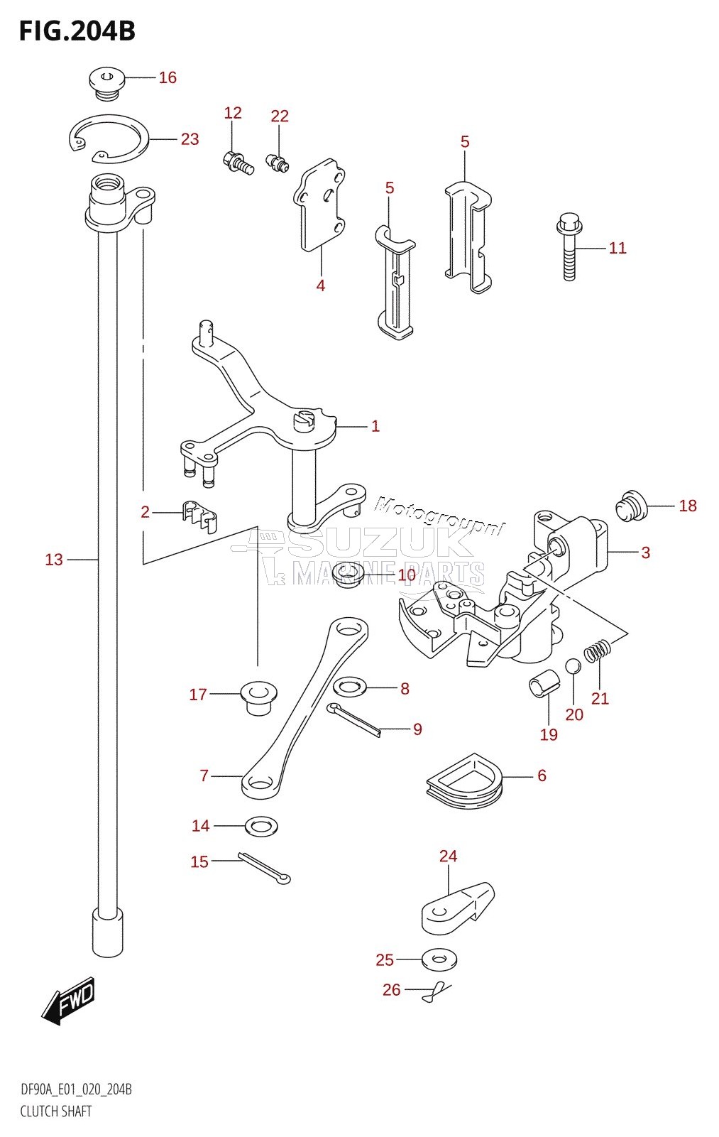 CLUTCH SHAFT (DF90AWQH)