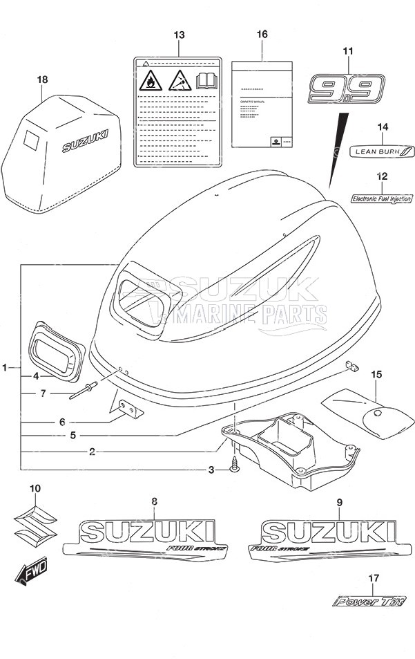 Engine Cover - w/Power Tilt