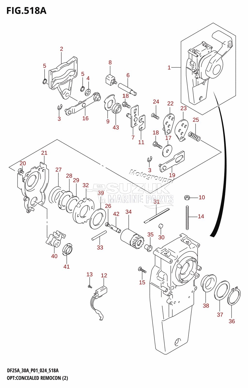 OPT:CONCEALED REMOCON (2) (DF25AT,DF30ATH,DF30AR,DF30AT)