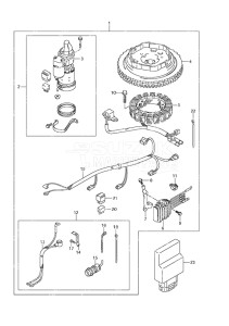 Outboard DF 20A drawing Starting Motor Manual Starter