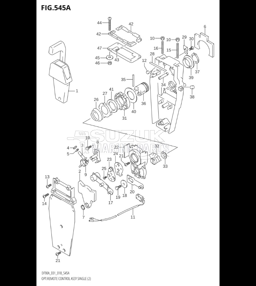 OPT:REMOTE CONTROL ASSY SINGLE (2) (DF70A,DF80A,DF90A,DF100B)