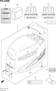 04001F-31001 (2013) 40hp E11-Gen. Export 2 (DF40QHY  DF40TY) DF40 drawing ENGINE COVER (X,Y,K1,K2)