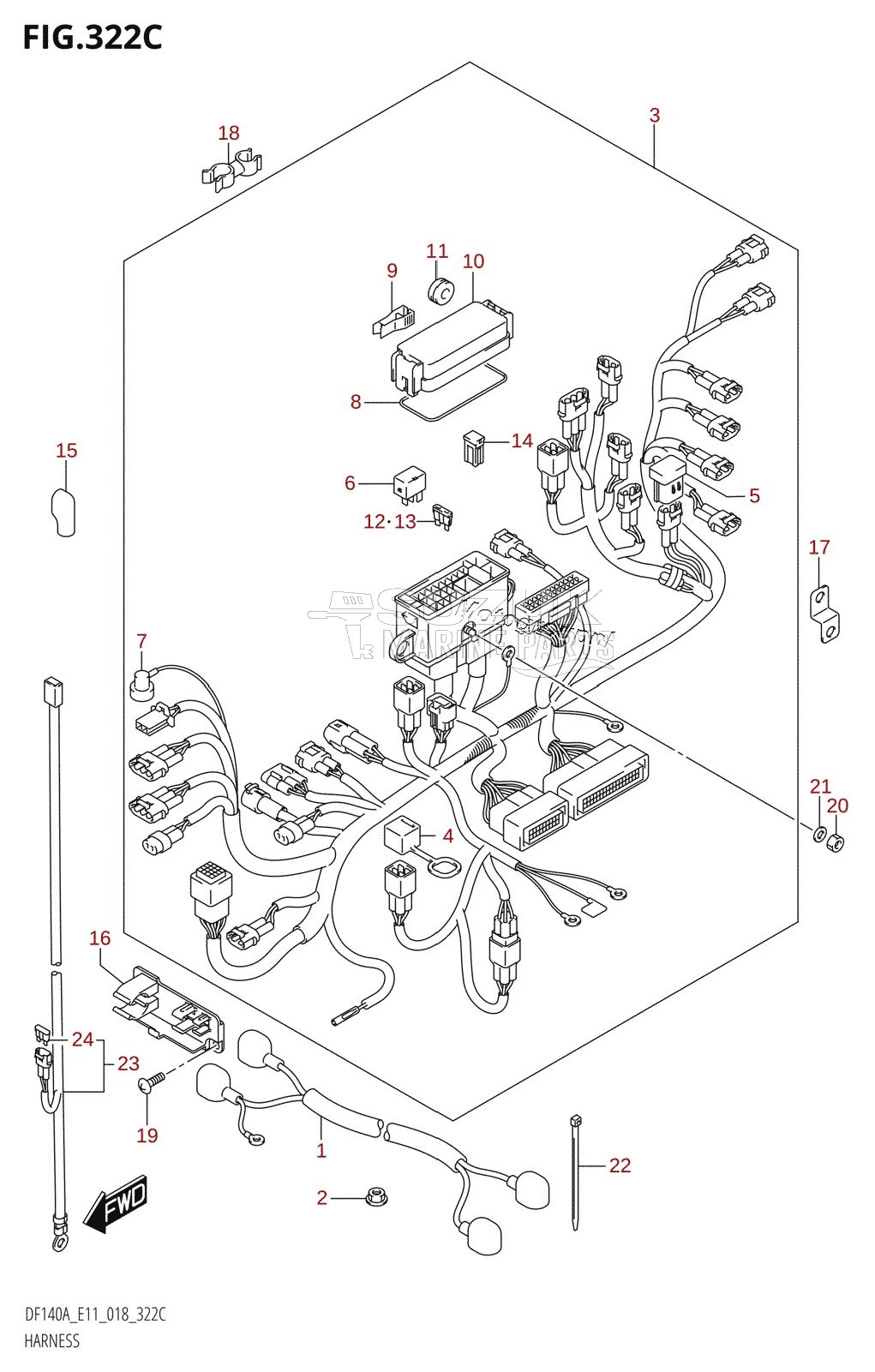 HARNESS (DF140AT,DF140AZ)