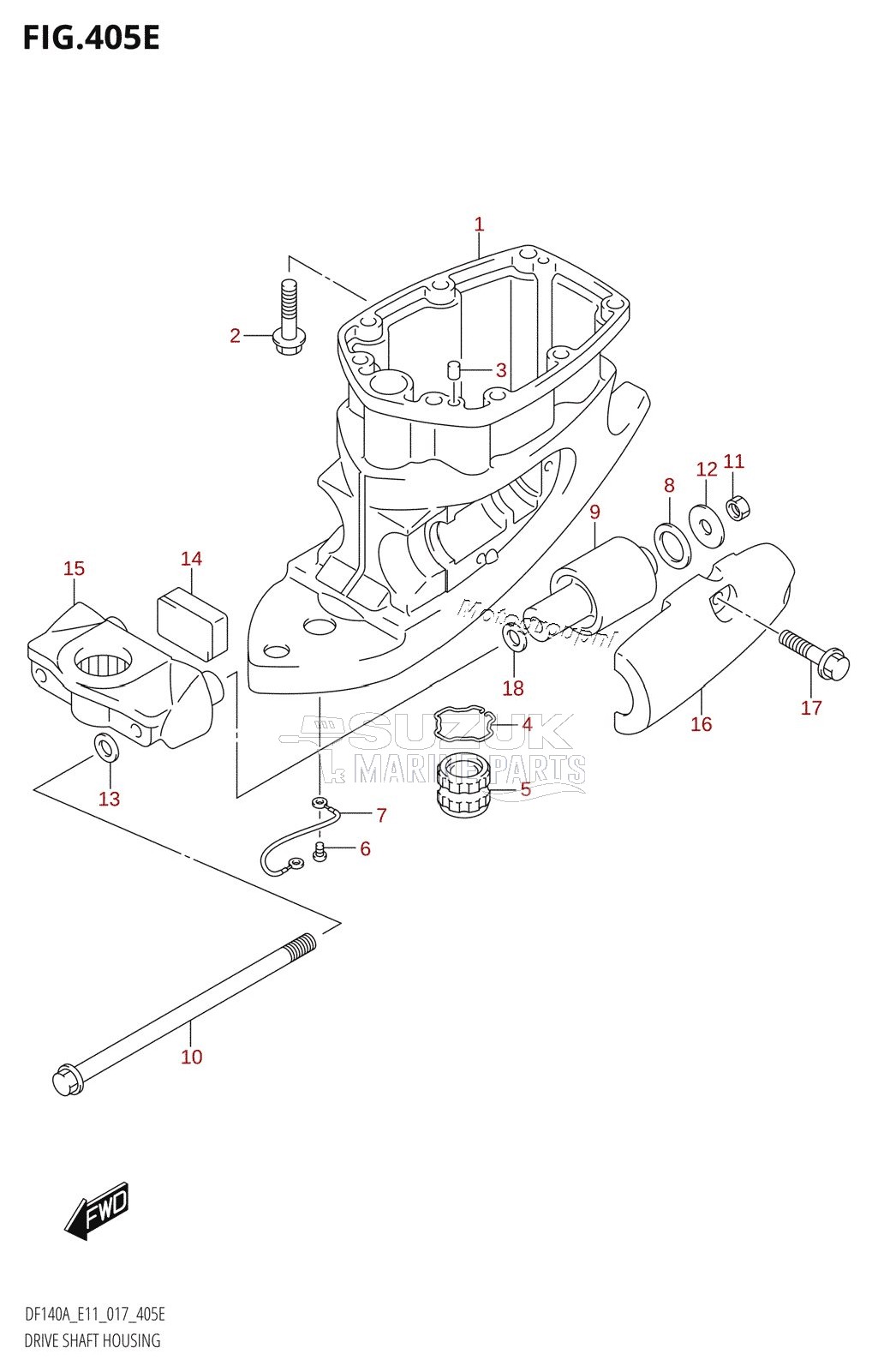 DRIVE SHAFT HOUSING (DF115AZ:E40)