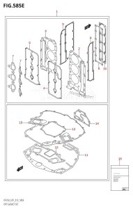 DF250 From 25003F-210001 (E01 E40)  2012 drawing OPT:GASKET SET (DF225T:E01)