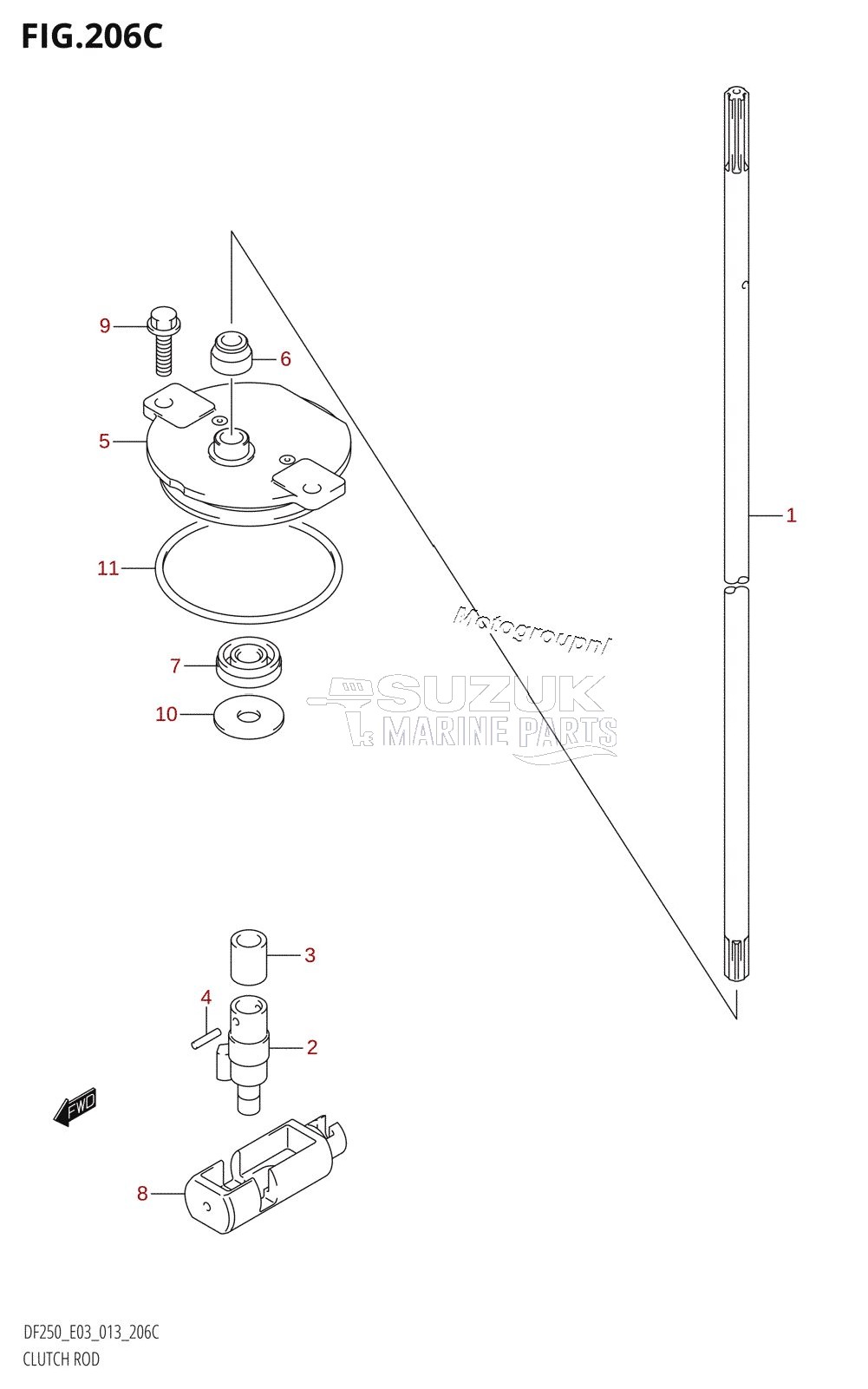 CLUTCH ROD (DF225T:E03)