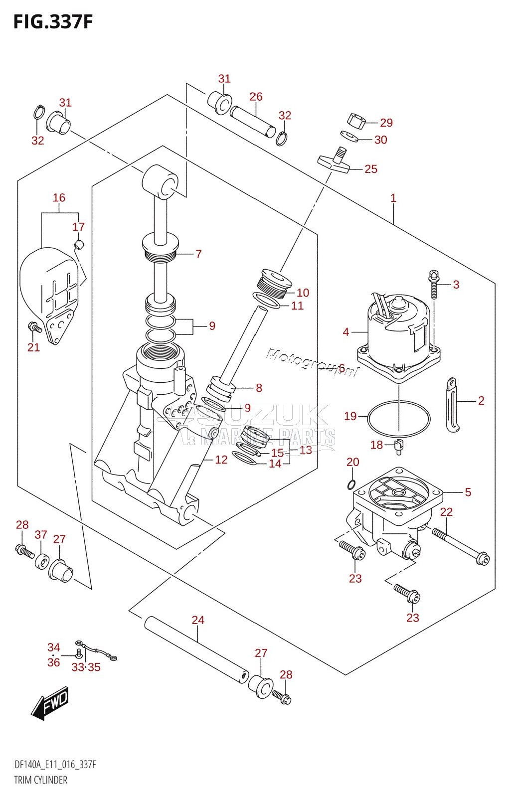 TRIM CYLINDER (DF140AT:E11)