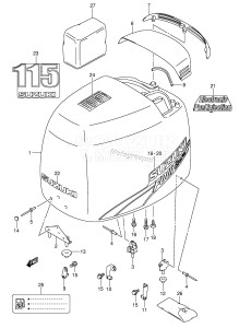 DF140 From 14001F-371001 (E40)  2003 drawing ENGINE COVER (DF115WT)