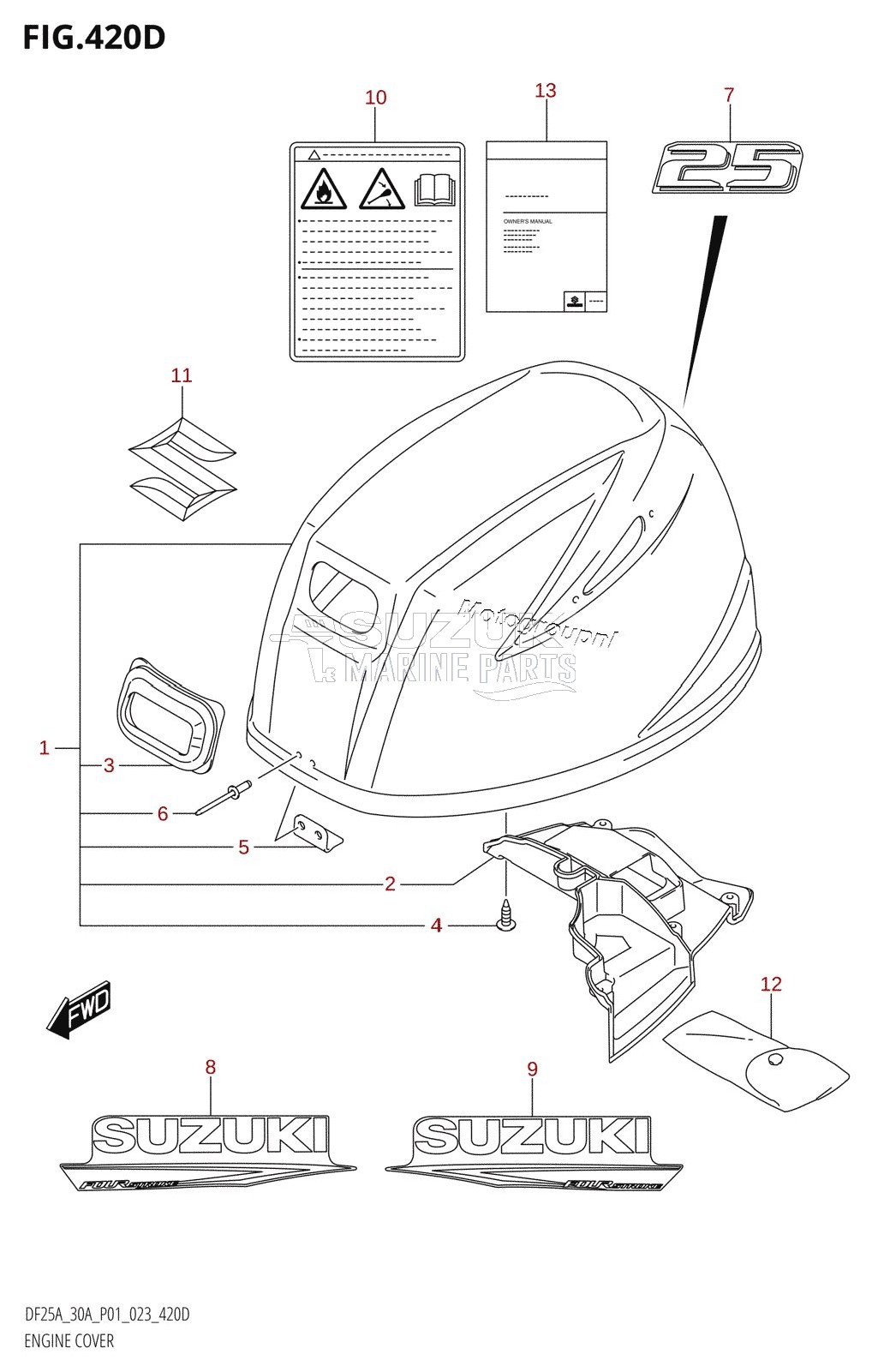 ENGINE COVER ((022,023):(DF25A,DF25AT,DF25ATH))