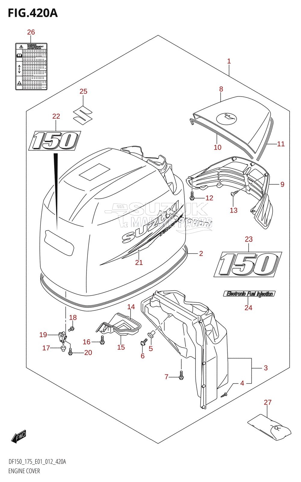 ENGINE COVER (DF150T:E01)